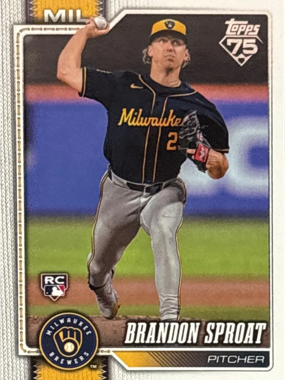 Topps Milwaukee Brewers Brandon Sproat Rookie Baseball Card